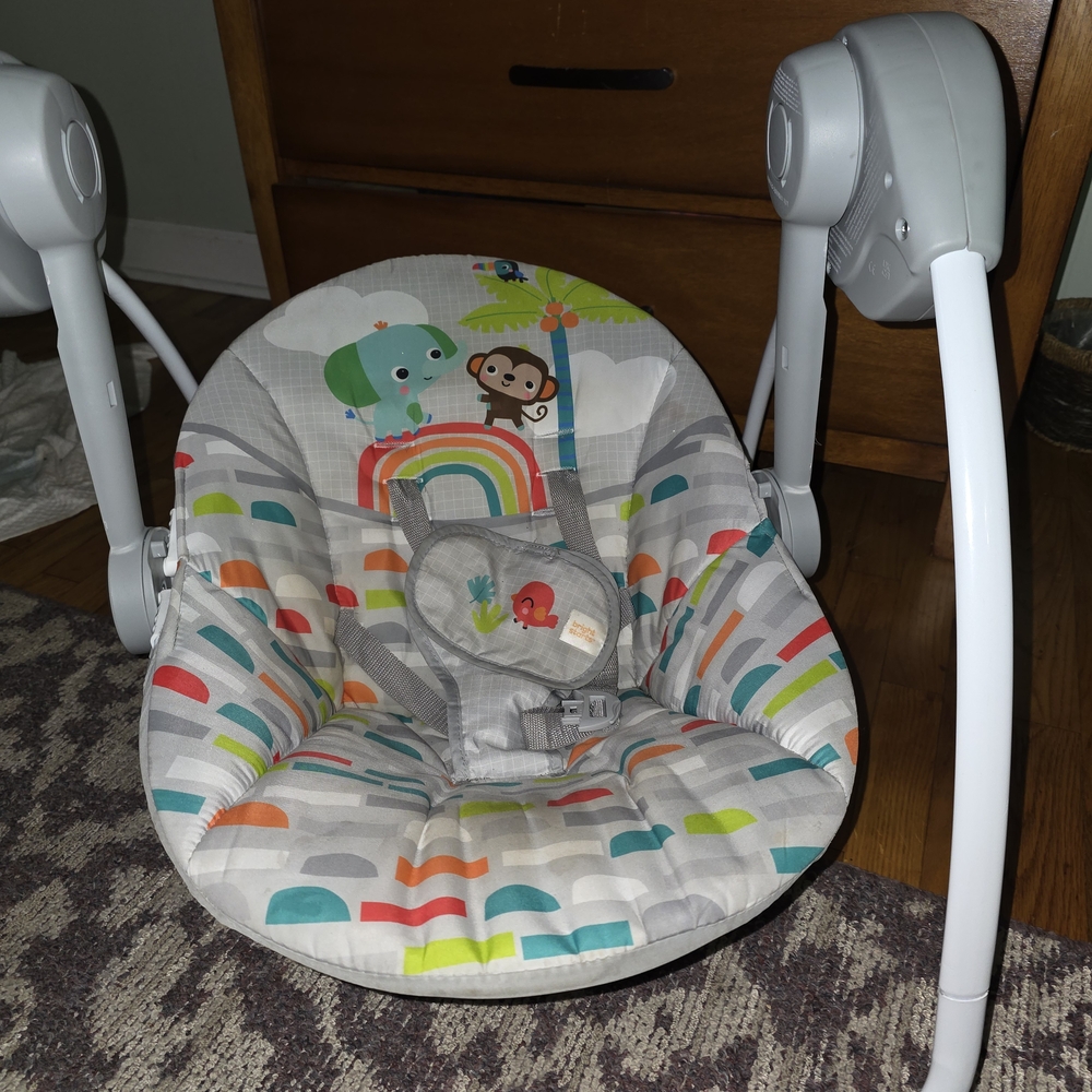 Colorful Baby Swing with Animal Print